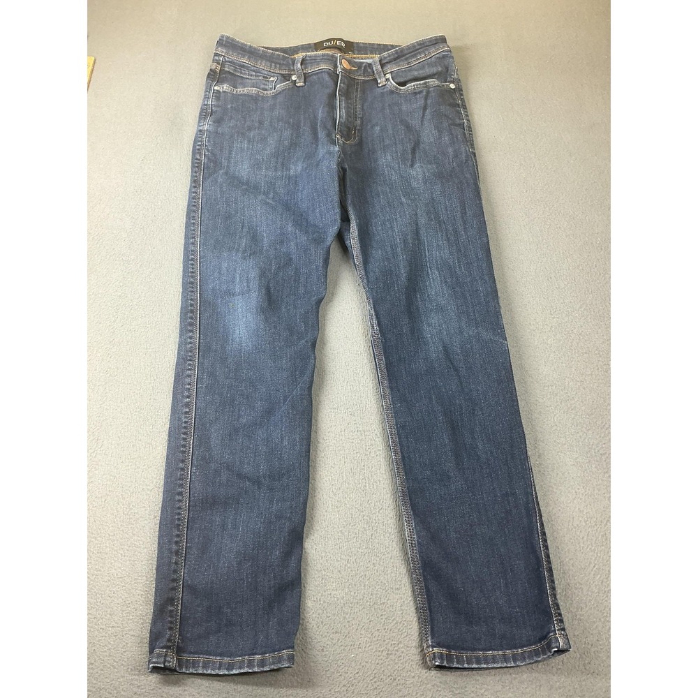 DU/ER Jeans Mens 33x30 Blue Slim Straight Stretch Denim L2X Performance